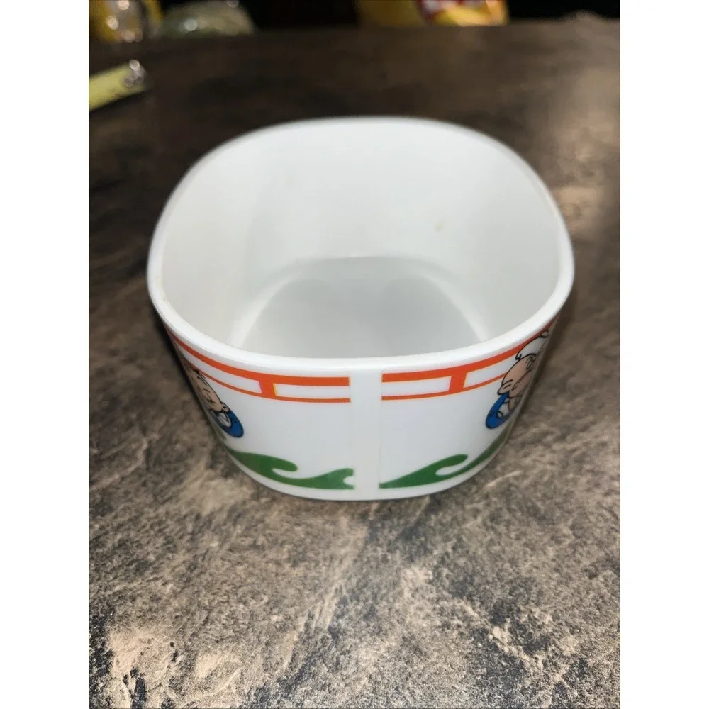 Vintage Deka Popeye Small Plastic Bowl - 1970s Ship Boat Design - Dip/Snack Bowl